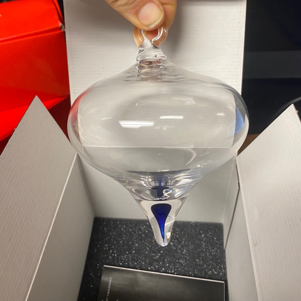 Orrefors Intermezzo Blue Christmas Ornament